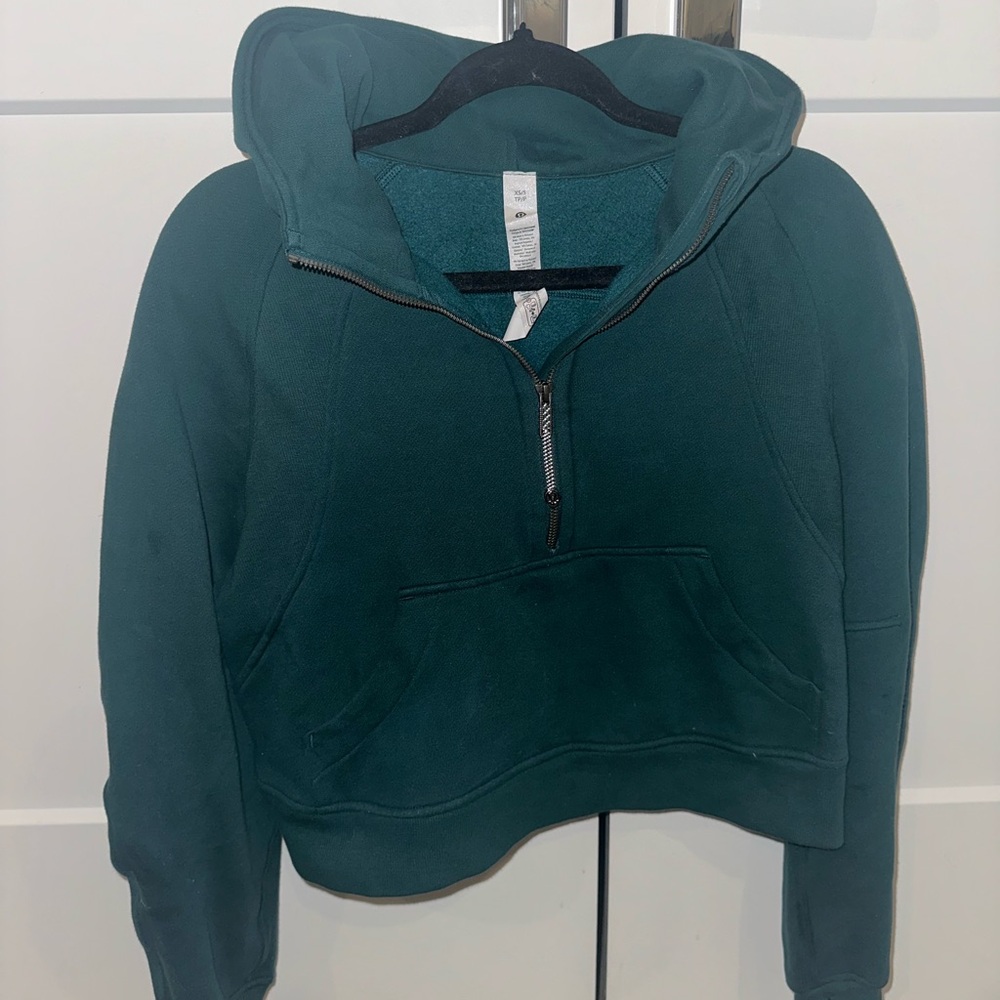 Lululemon Teal Half-Zip Scuba Hoodie Sized XS-S
